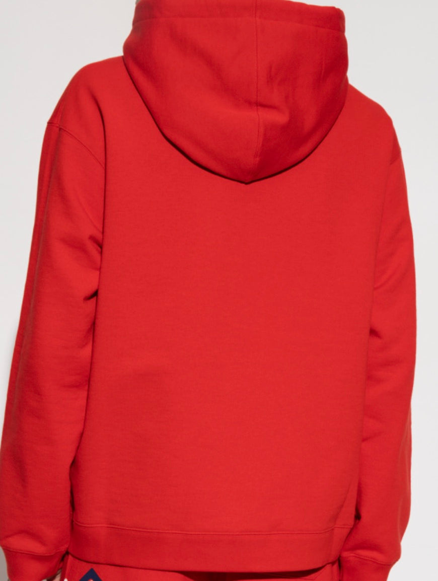GUCCI TIGER APPLIQUE LOGO COTTON HOODED SWEATSHIRT