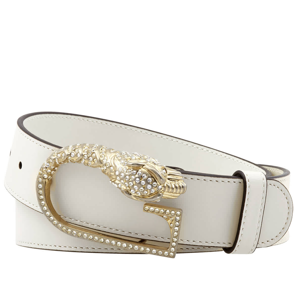 GUCCI Crystal Detail Logo Buckle Belt