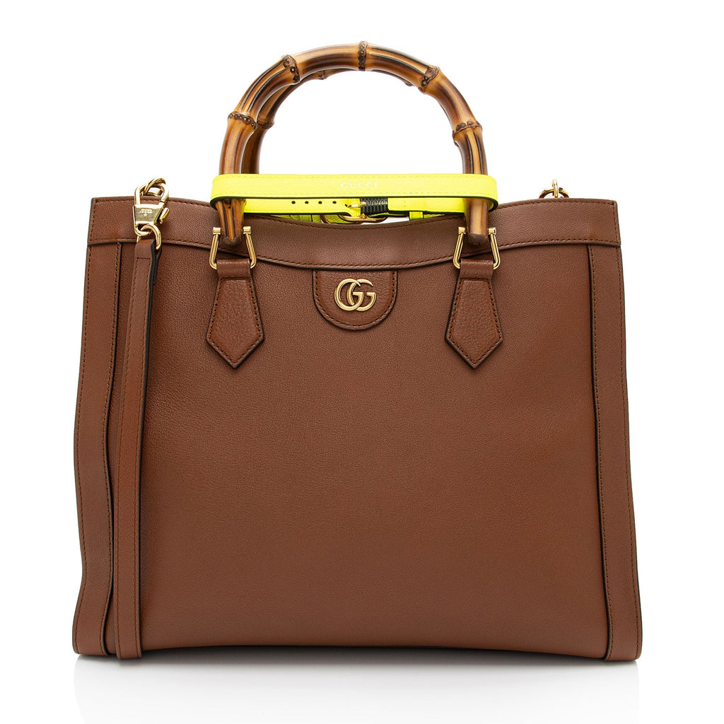 Gucci Cuir Leather Diana Medium Tote (SHF-VwOAIt)