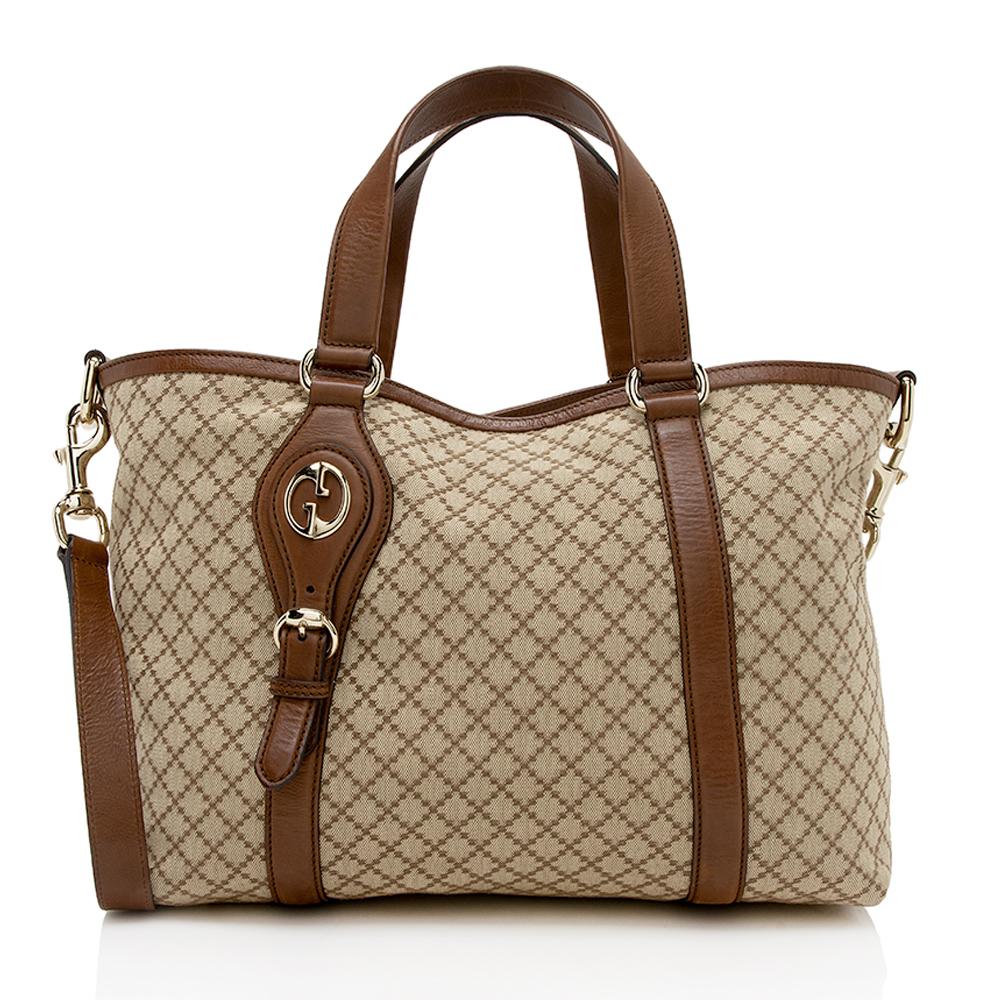 Gucci Diamante Canvas Village Tote (SHF-13046)