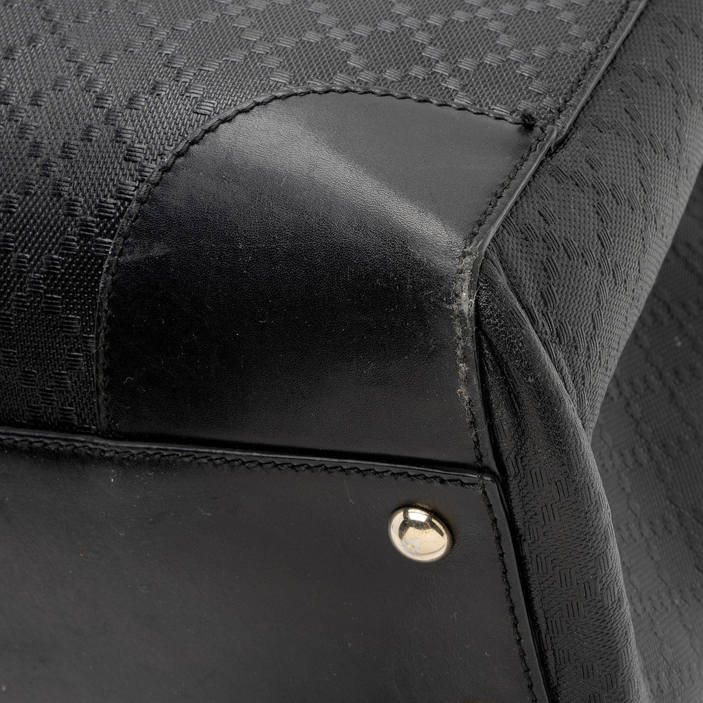 Gucci Diamante Leather Bright Medium Tote (SHF-wVVyJu)