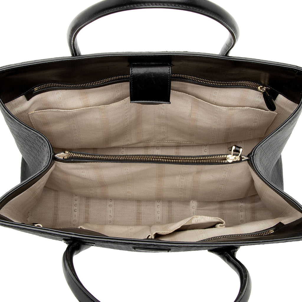 Gucci Diamante Leather Bright Medium Tote (SHF-wVVyJu)