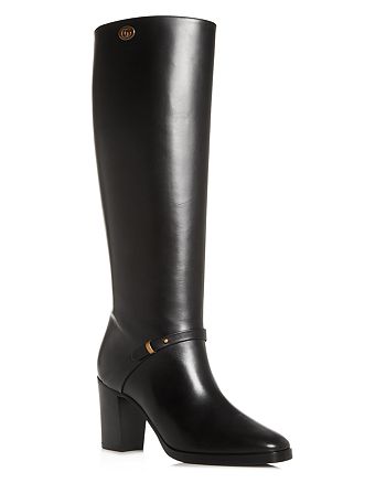 GUCCI ROSIE DOUBLE G LEATHER KNEE HIGH BOOTS