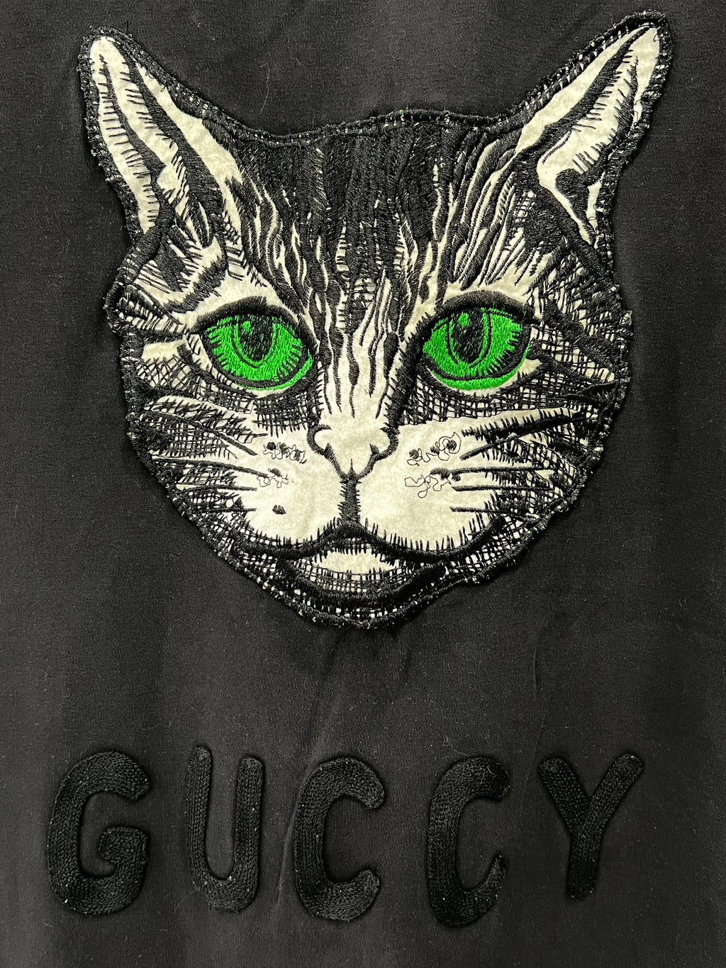 GUCCI MYSTIC CAT COTTON JERSEY T-SHIRT DRESS