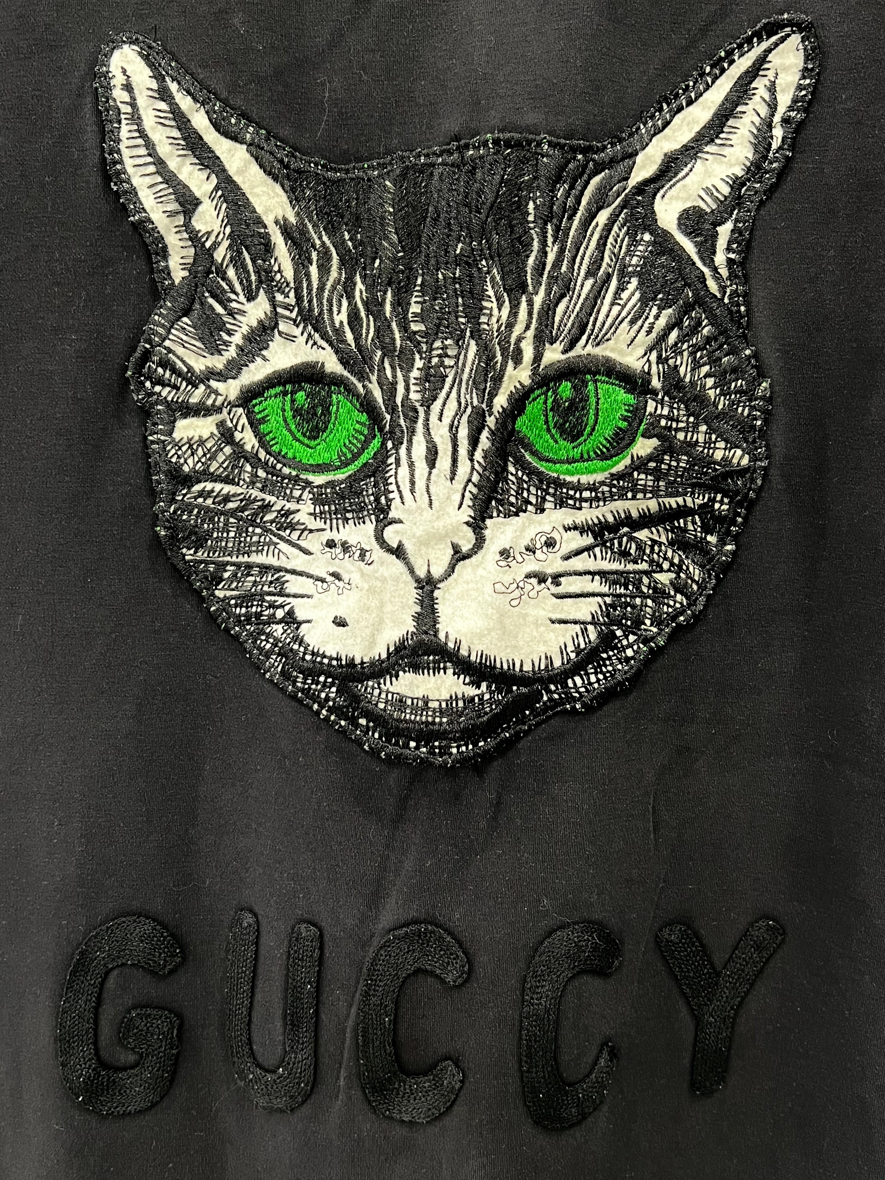 GUCCI MYSTIC CAT COTTON JERSEY T-SHIRT DRESS