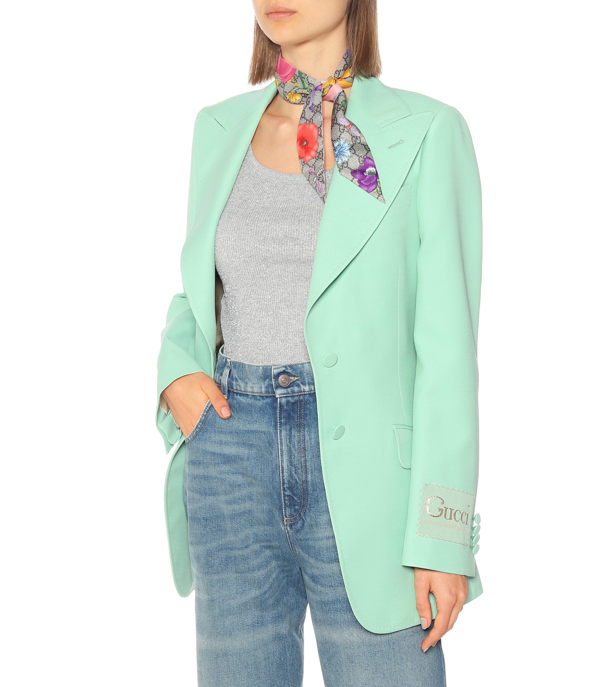 GUCCI FLORA PRINTED SILK SCARF