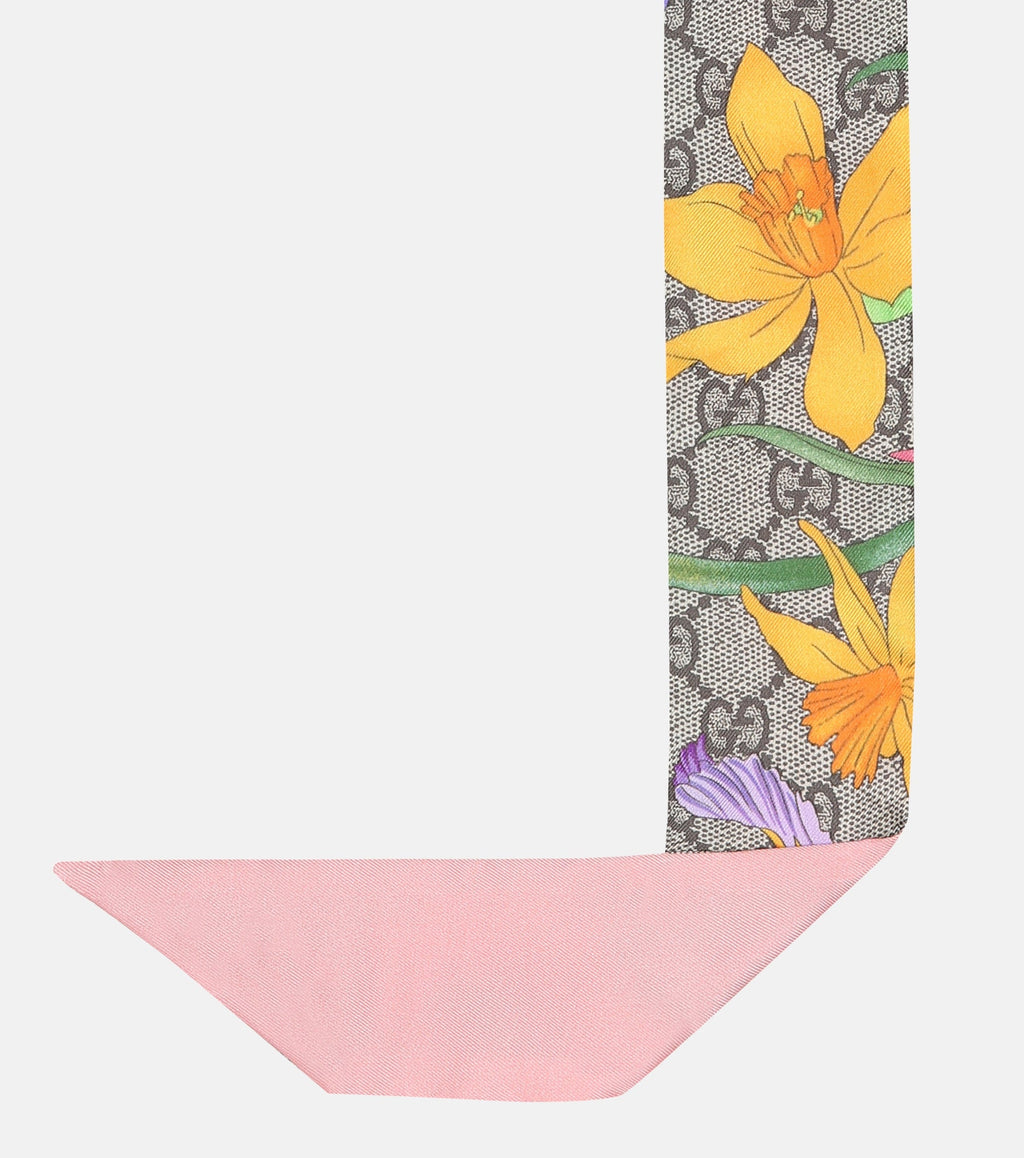GUCCI FLORA PRINTED SILK SCARF