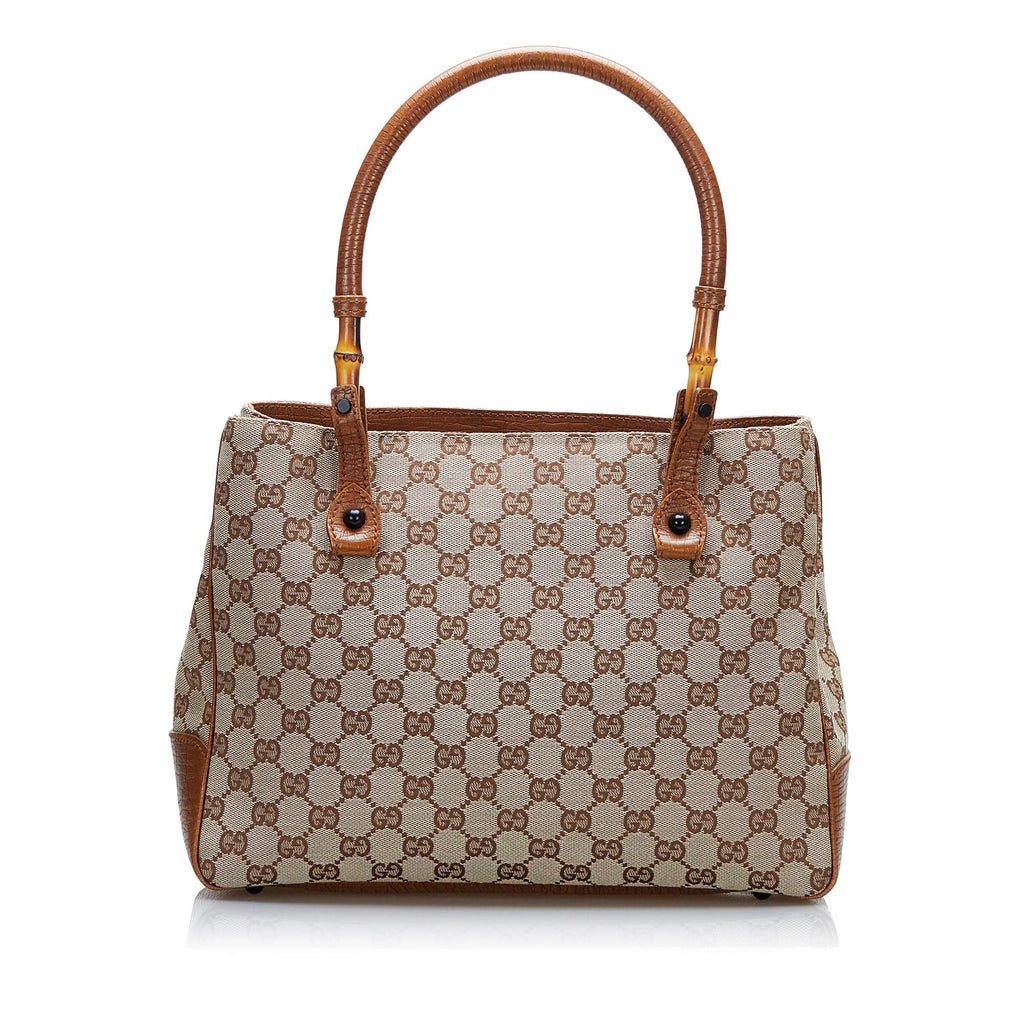 Gucci GG Canvas Bamboo Tote (SHG-onnXj3)