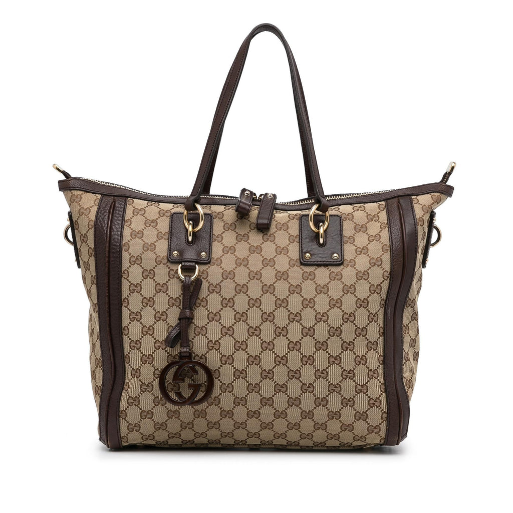 Gucci GG Canvas Charm Tote (SHG-Hrij6R)