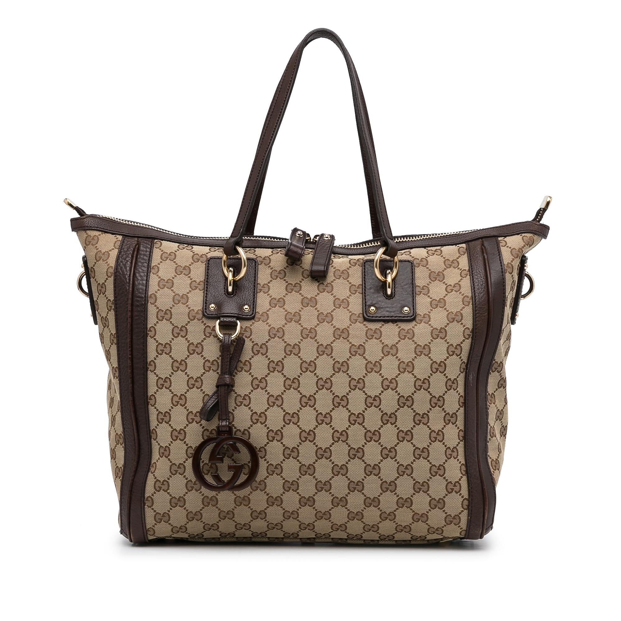 Gucci GG Canvas Charm Tote (SHG-Hrij6R)