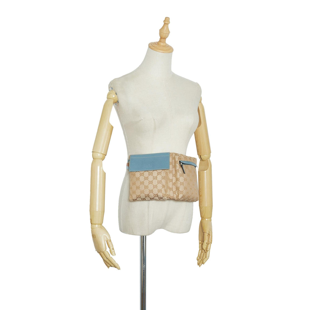Gucci GG Canvas Double Pocket Belt Bag (SHG-SPTFFs)