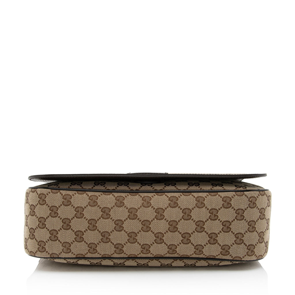 Gucci GG Canvas Flap Messenger Bag (SHF-Dgivt4)