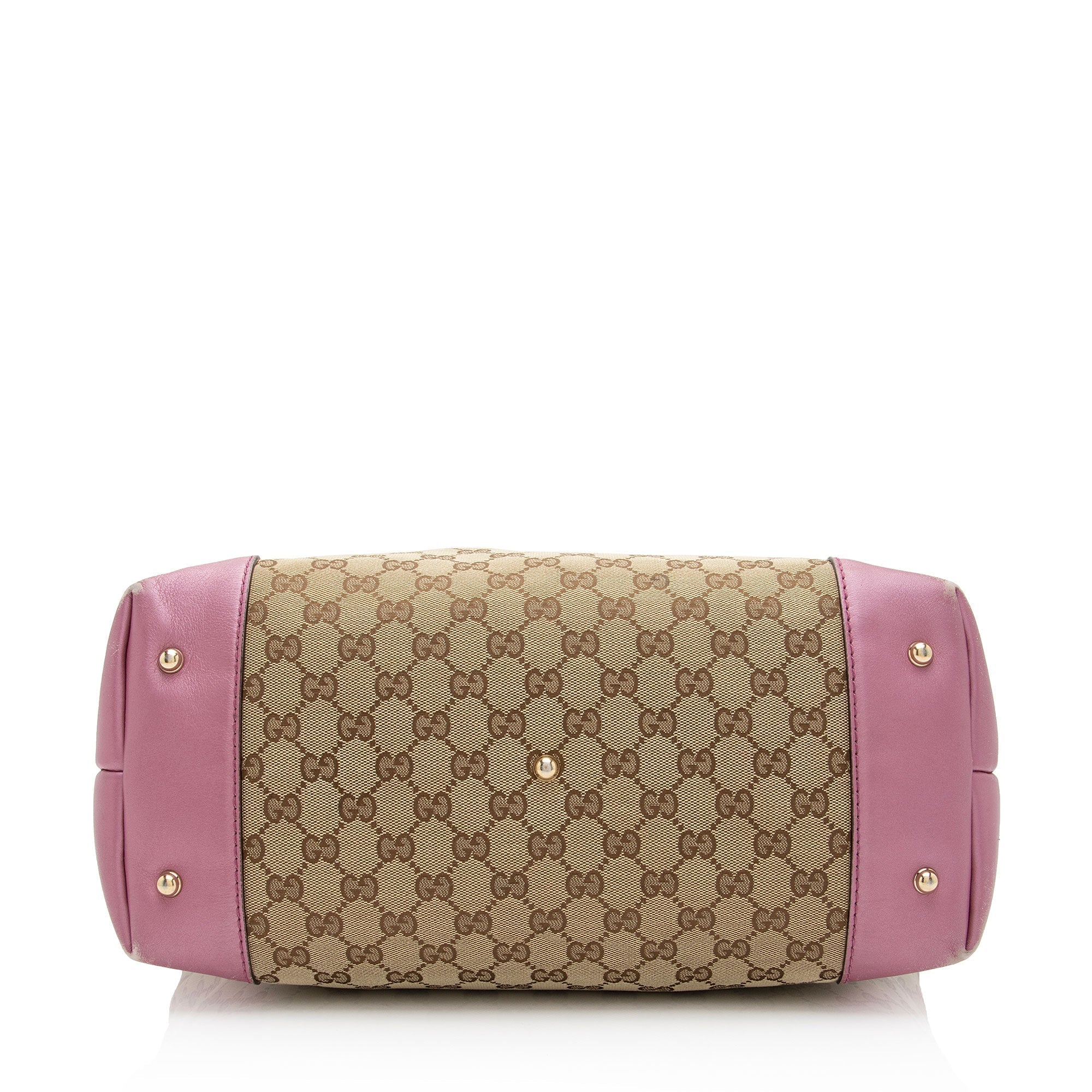 Gucci GG Canvas Metallic Leather Heart Bit Charm Medium Tote (SHF-5MJYxM)