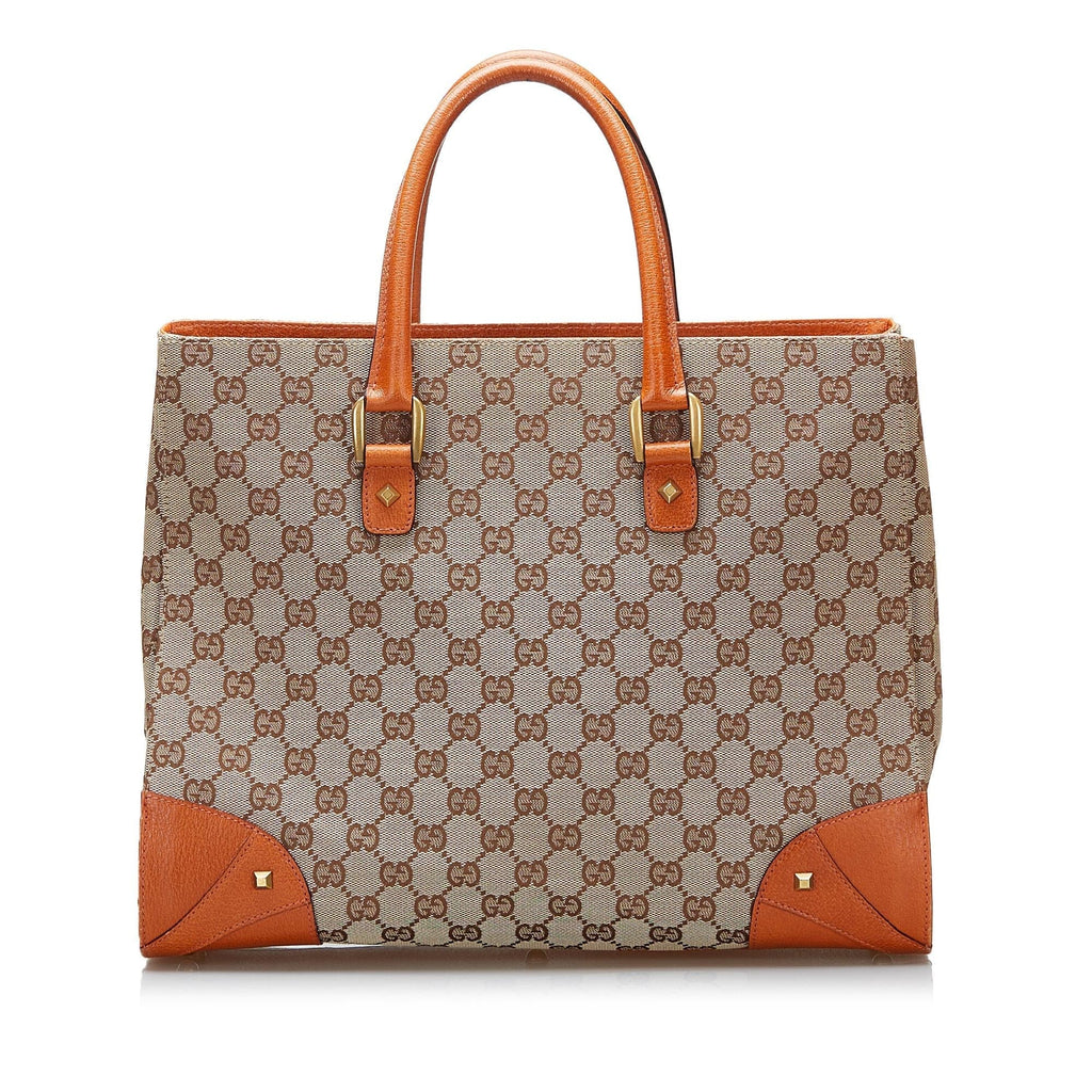 Gucci GG Canvas Nailhead Tote (SHG-ThiuAq)
