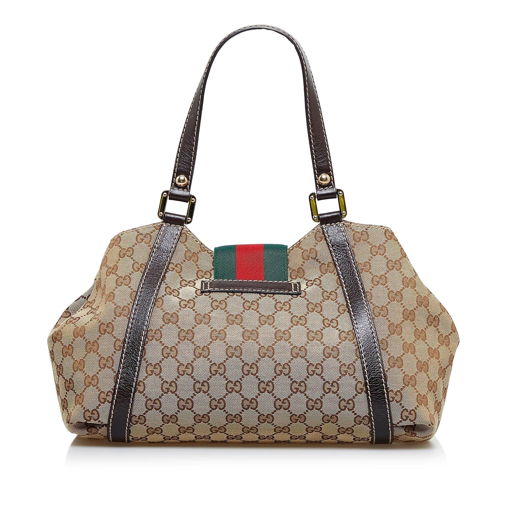 Gucci GG Canvas New Ladies Web Tote (SHG-nXYCc6)