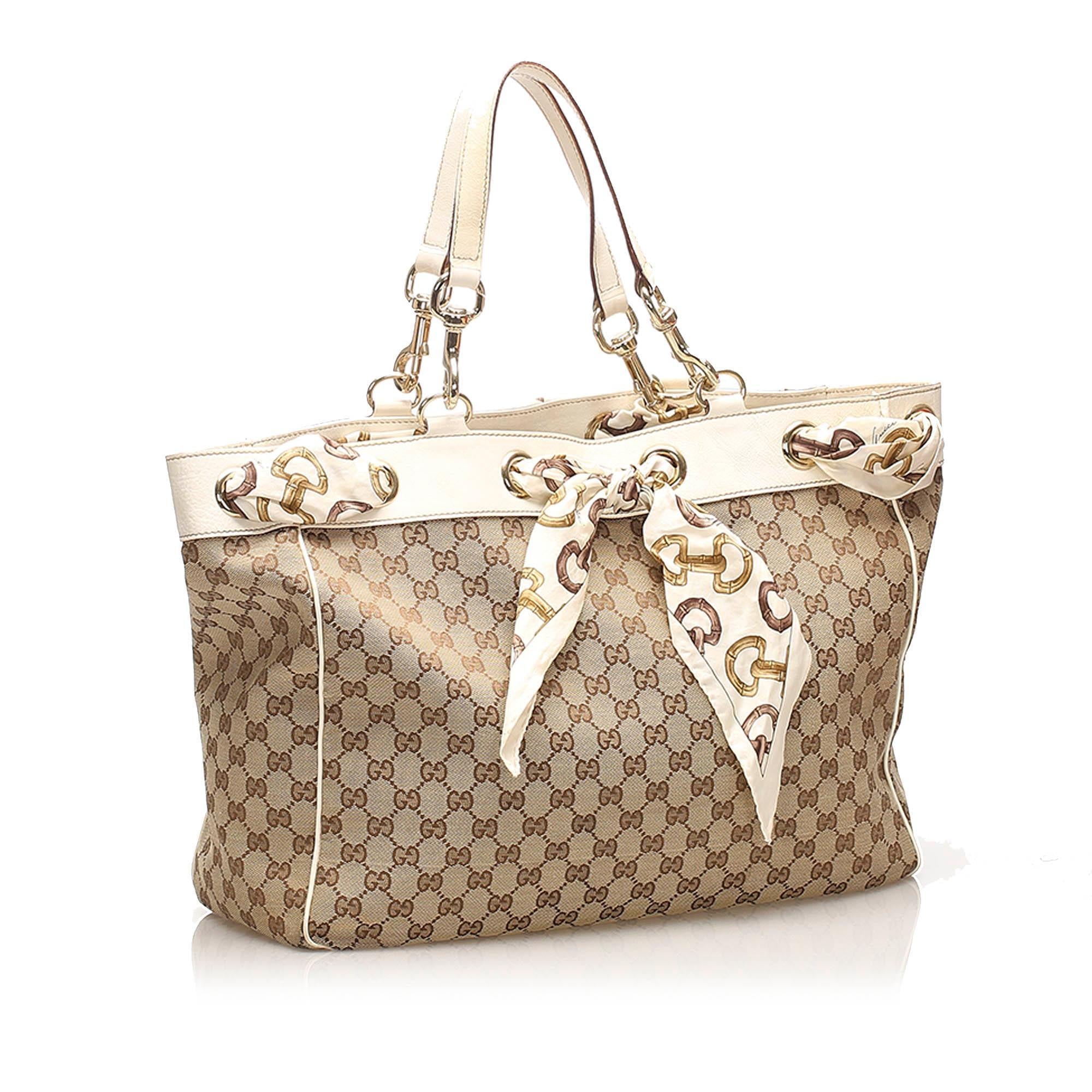 Gucci GG Canvas Positano Tote Bag (SHG-11502)