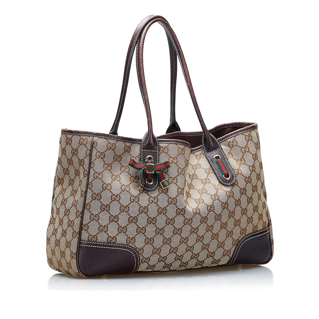 Gucci GG Canvas Princy Tote Bag (SHG-NumBEo)