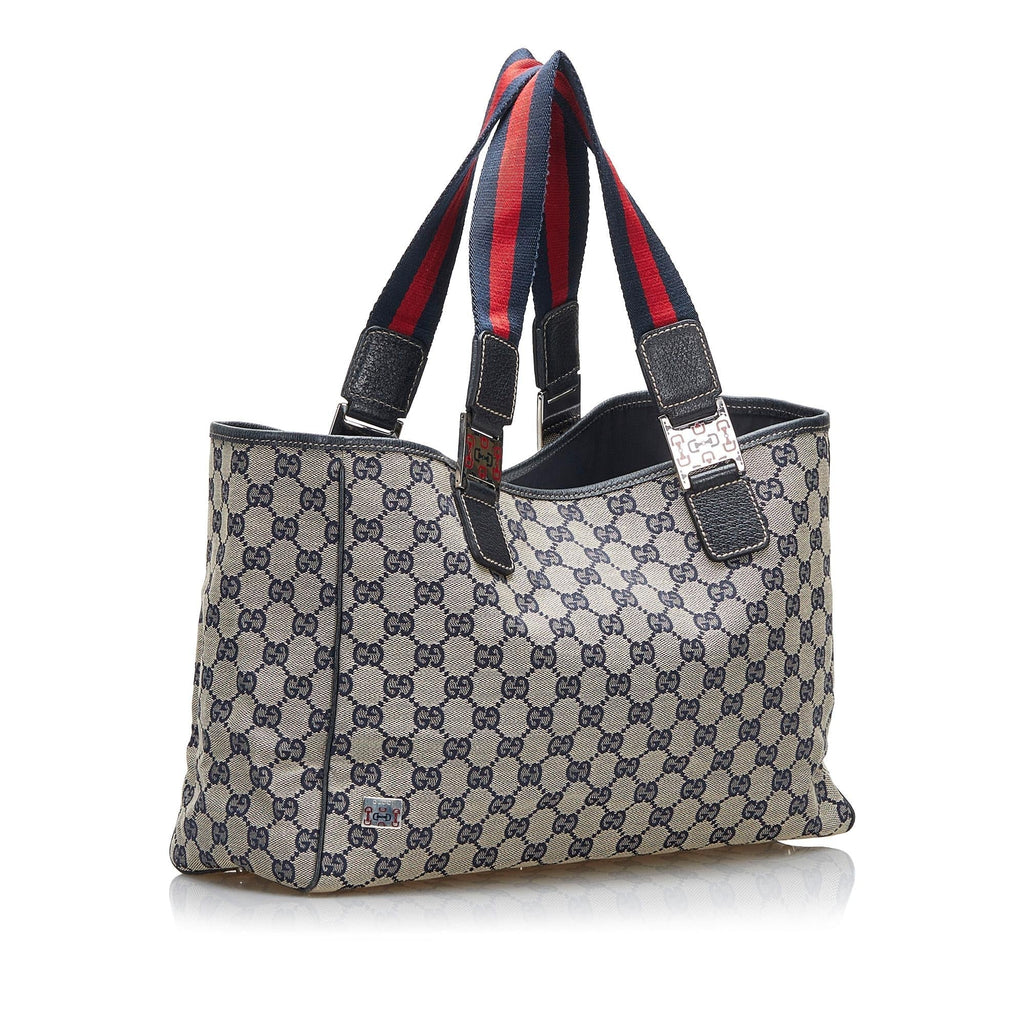 Gucci GG Canvas Web Pop Tote Bag (SHG-8Vt96e)