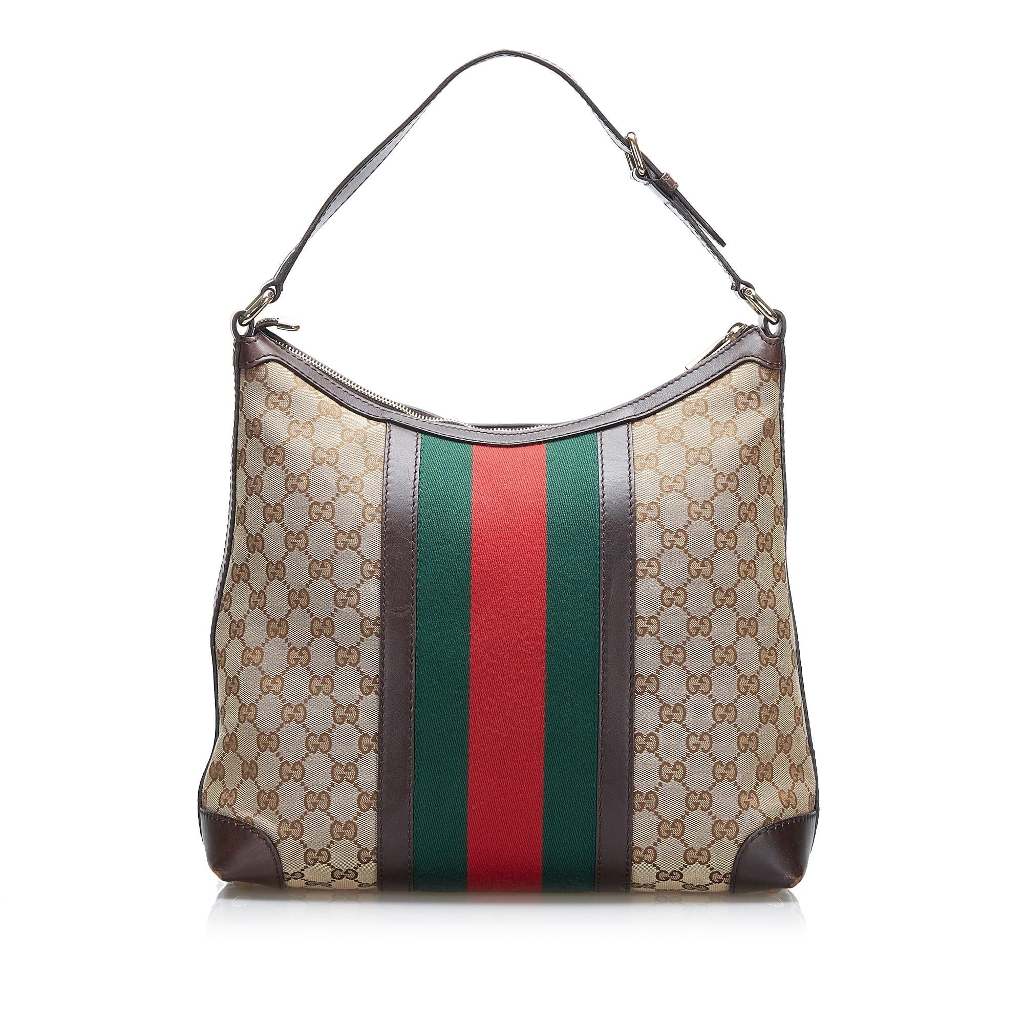 Gucci GG Canvas Web Shoulder Bag (SHG-2jIQKH)