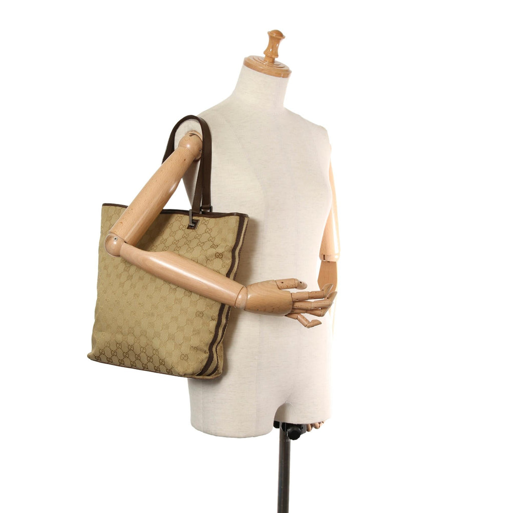 Gucci GG Canvas Web Tote Bag (SHG-Rqzn4l)