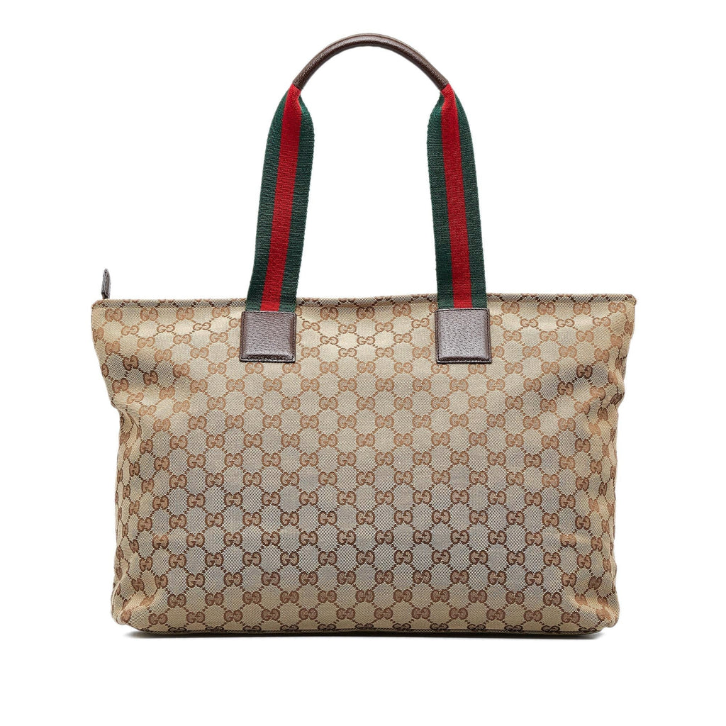 Gucci GG Canvas Web Tote Bag (SHG-n1Z3tx)