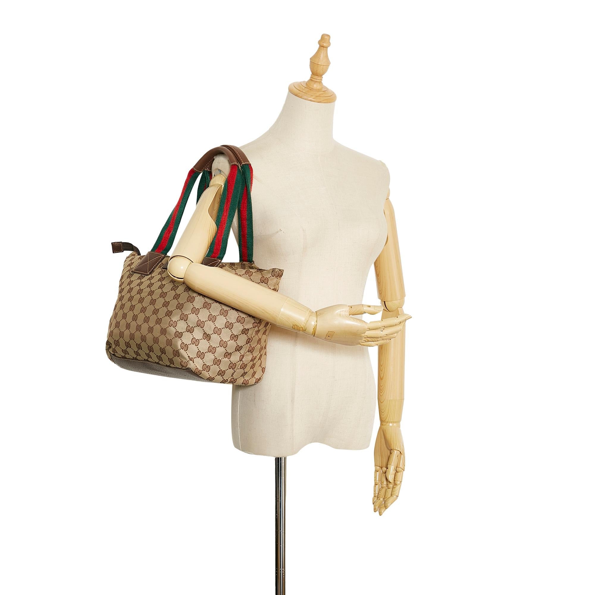 Gucci GG Canvas Web Tote (SHG-BPuGCO)