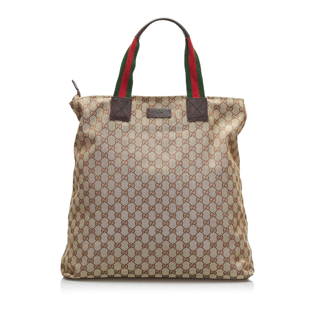 Gucci GG Canvas Web Tote (SHG-sVMmFu)