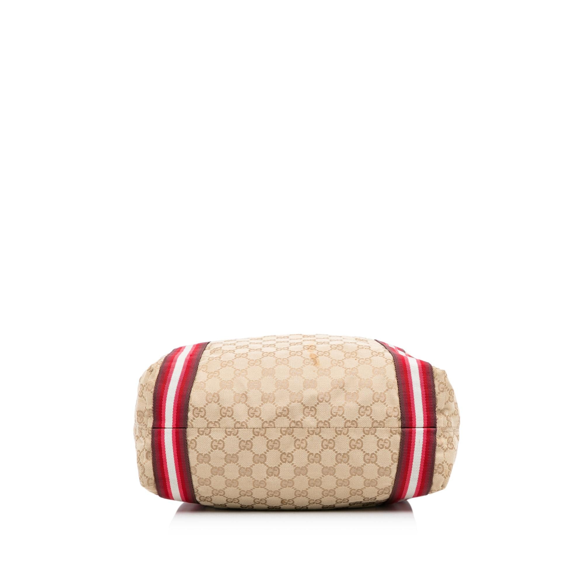 Gucci GG Canvas Web Tote (SHG-qjvPi7)