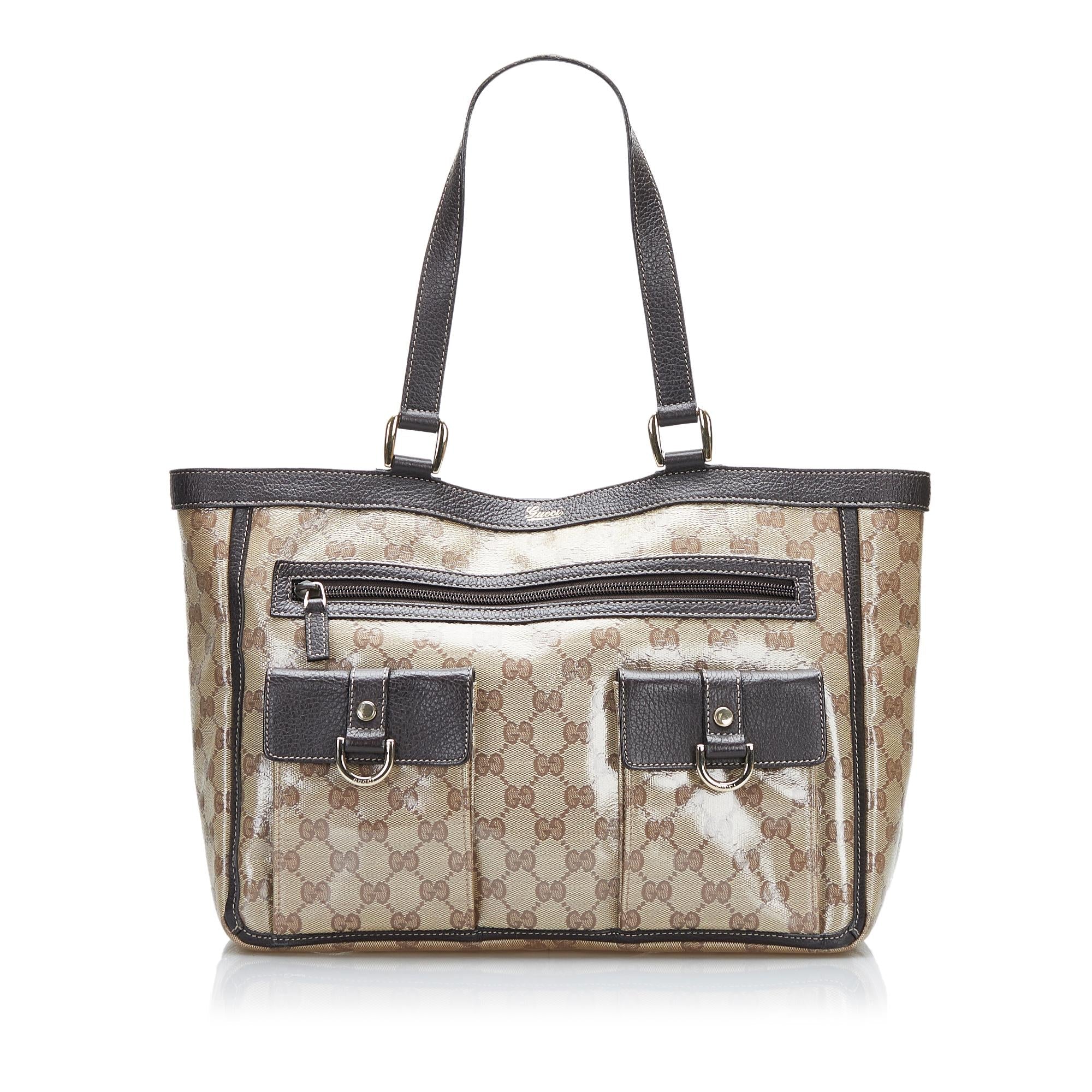 Gucci GG Crystal Abbey Pocket Tote Bag (SHG-HEx0Bk)