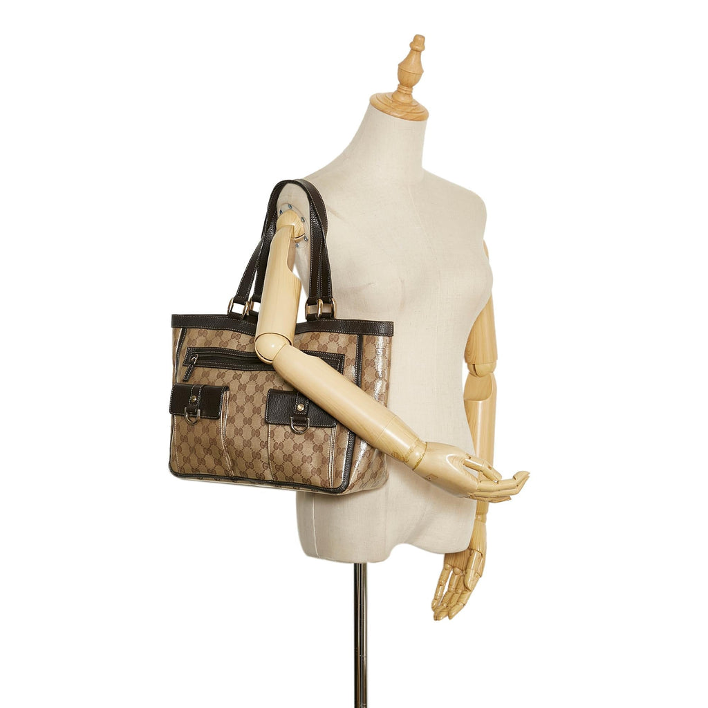 Gucci GG Crystal Abbey Pocket Tote Bag (SHG-HEx0Bk)