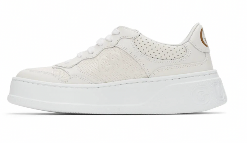 GUCCI GG EMBOSSED LEATHER SNEAKERS