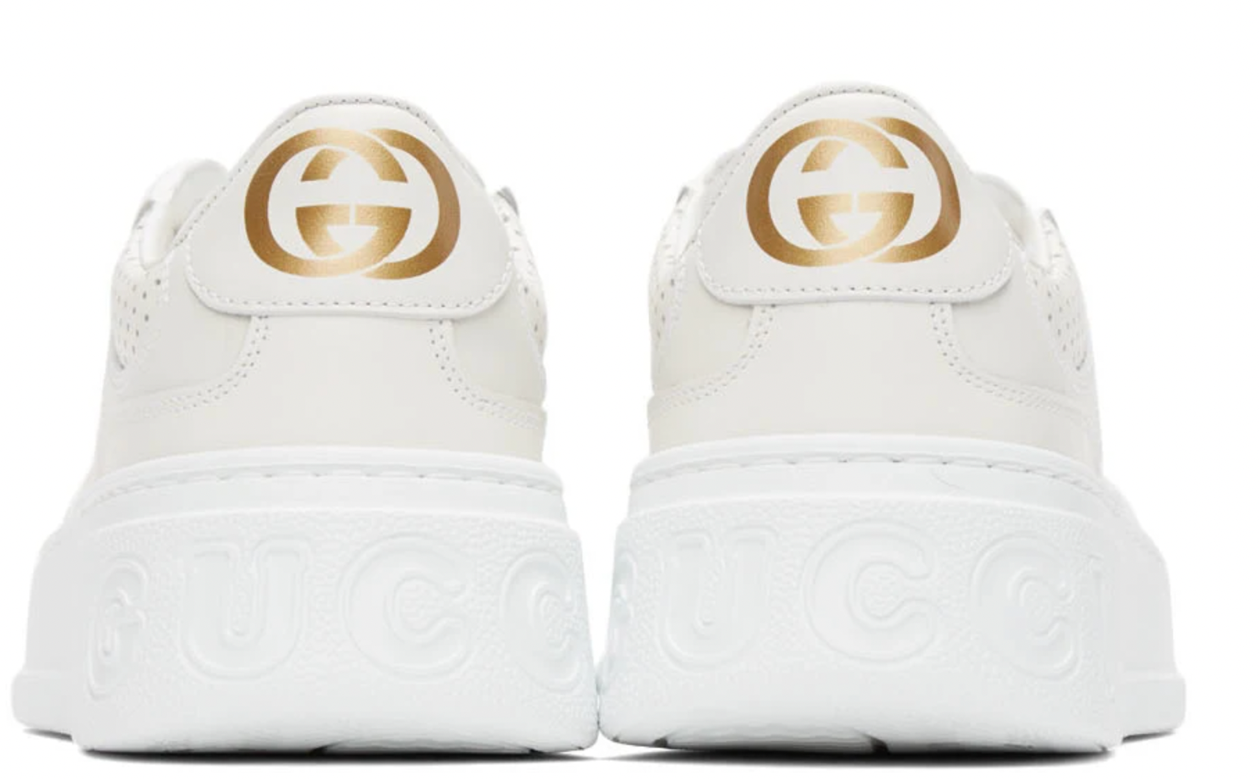 GUCCI GG EMBOSSED LEATHER SNEAKERS