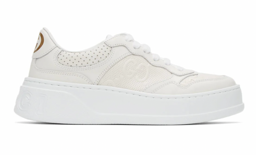 GUCCI GG EMBOSSED LEATHER SNEAKERS