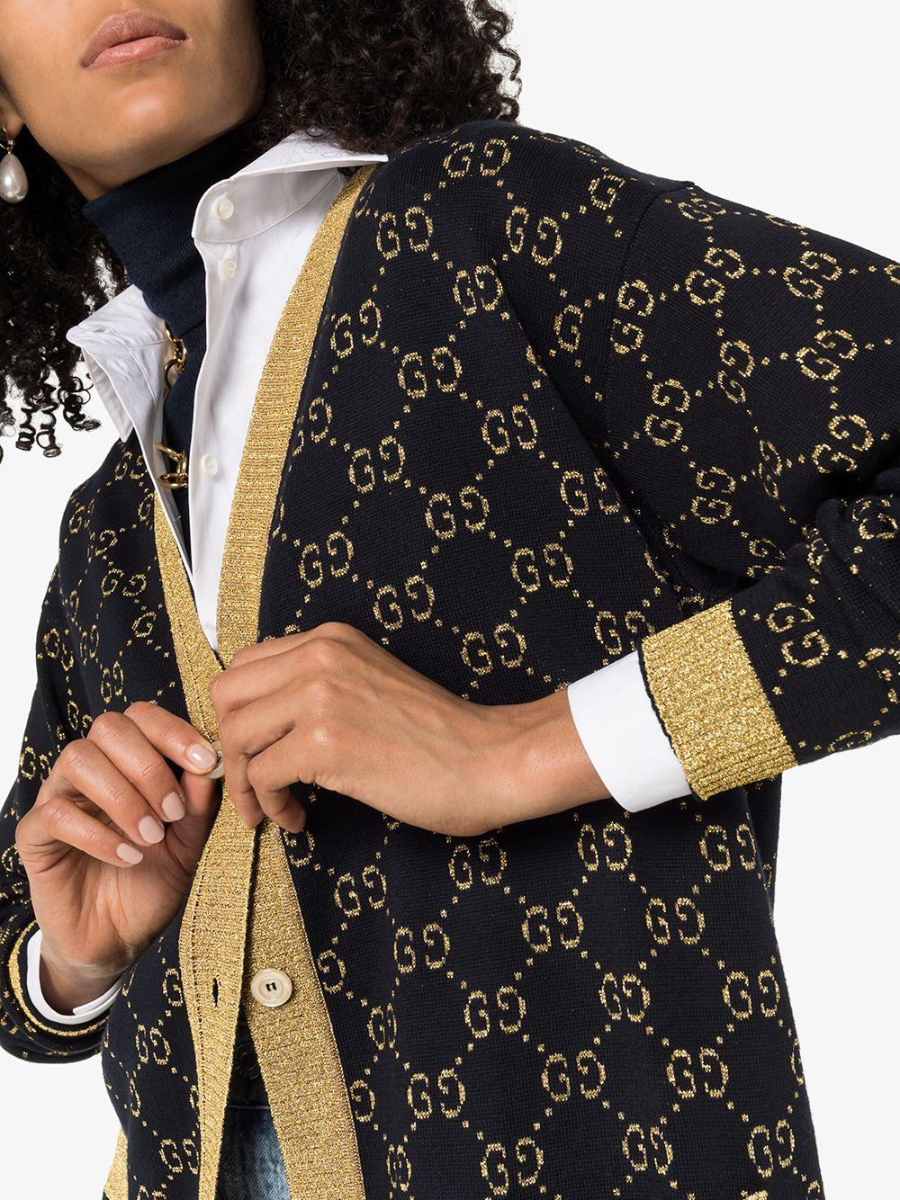 GUCCI GG Cotton Lamé Cardigan