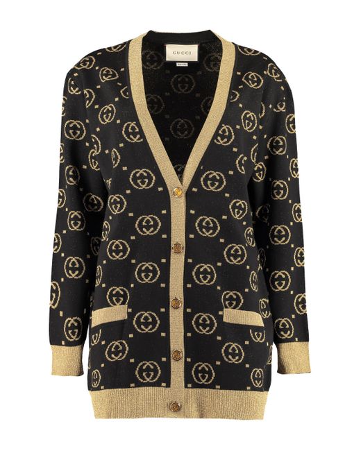 GUCCI GG Cotton Lamé Cardigan