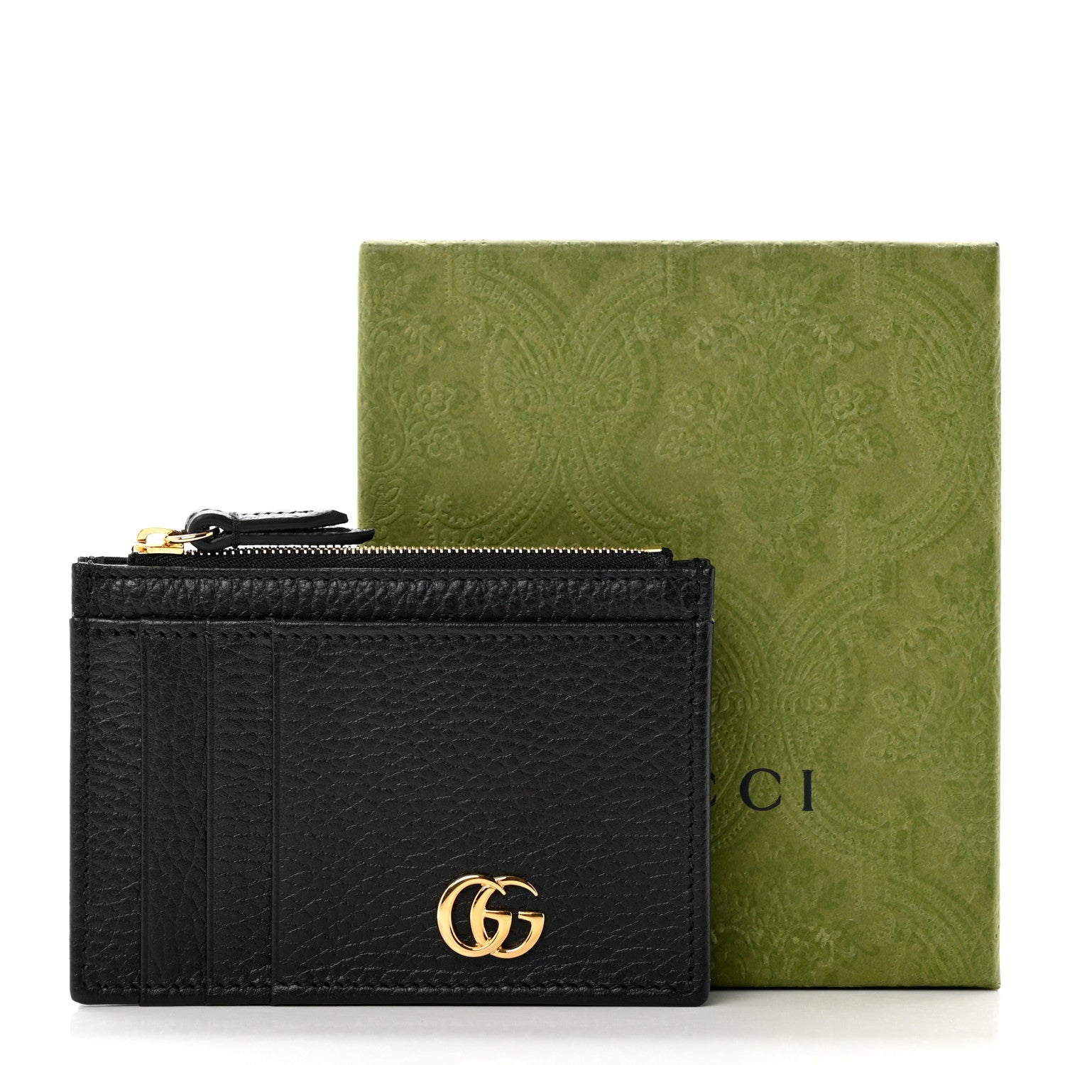 GUCCI GG MARMONT CALFSKIN LEATHER CARD CASE WALLET