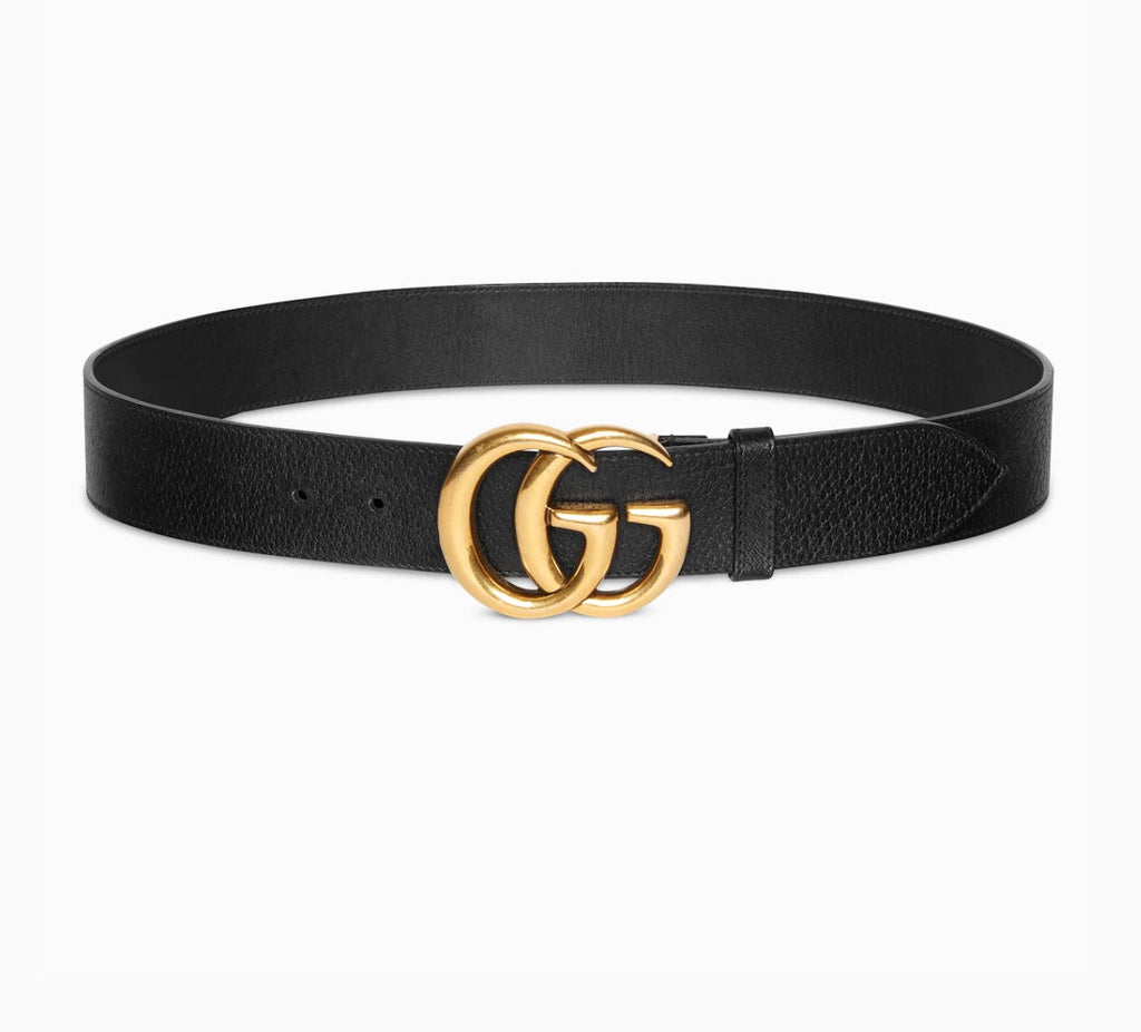 GUCCI GG MARMONT WIDE TEXTURED CALFSKIN LEATHER BELT