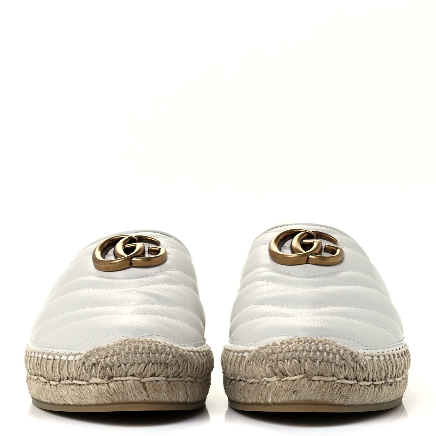 GUCCI NAPPA LEATHER MATELASSE GG MARMONT BACKLESS ESPADRILLES