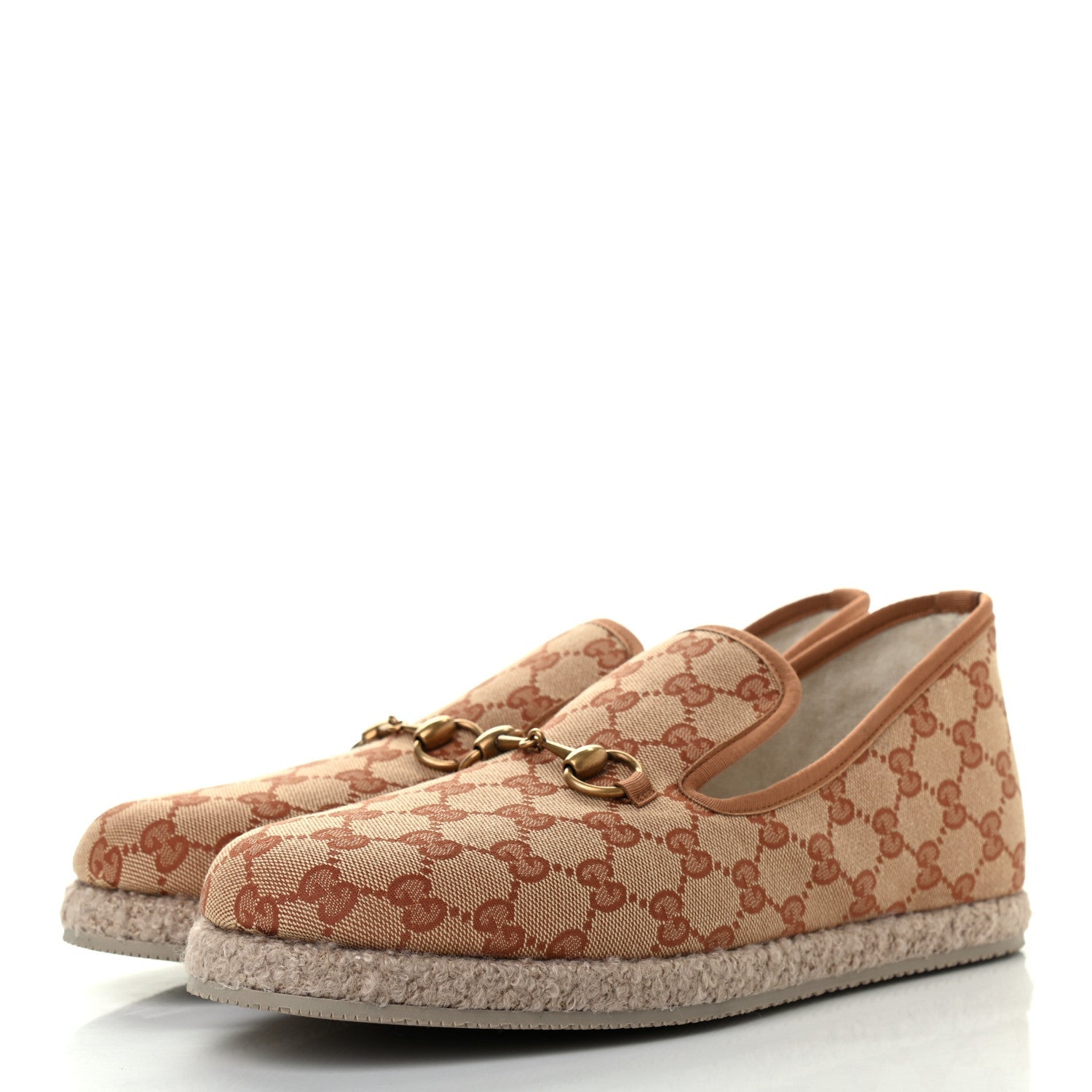 GUCCI GG MONOGRAM MEN'S FRIA HORSEBIT LOAFERS