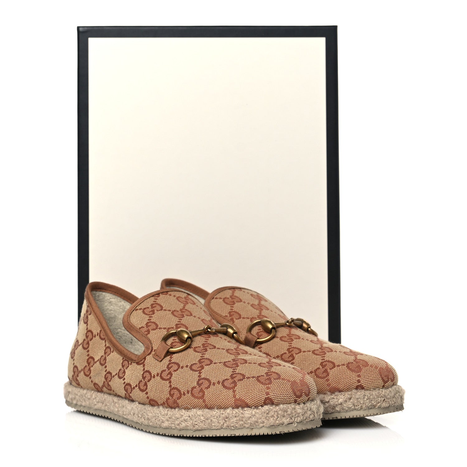 GUCCI GG MONOGRAM MEN'S FRIA HORSEBIT LOAFERS