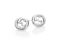 GUCCI Sterling Silver Interlocking Stud Earrings