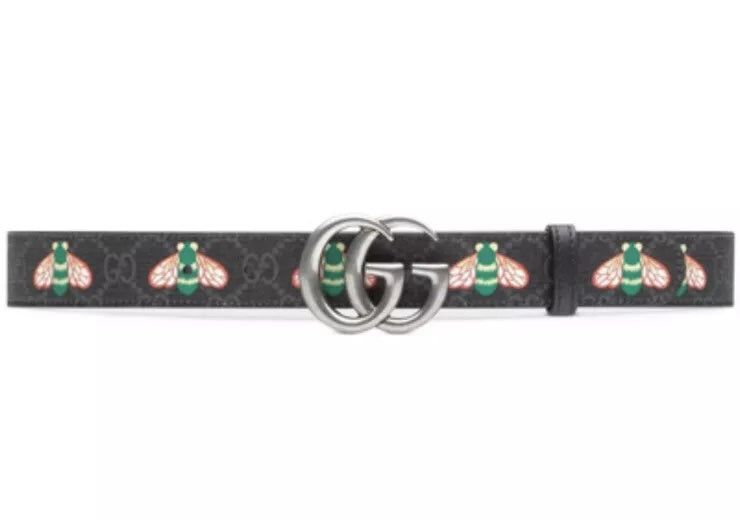 GUCCI GG SUPREME UNISEX BEE LEATHER BELT