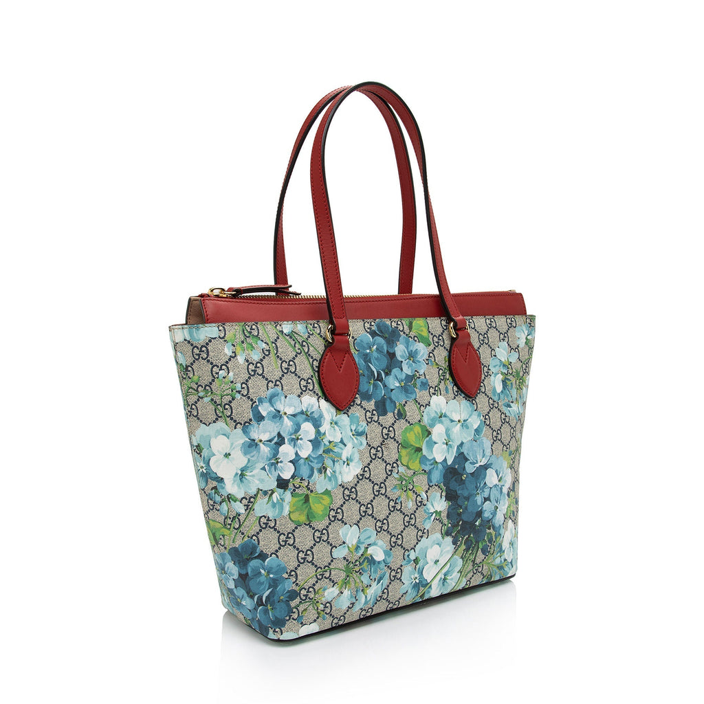 Gucci GG Supreme Blooms Large Zip Tote (SHF-qDfhoQ)