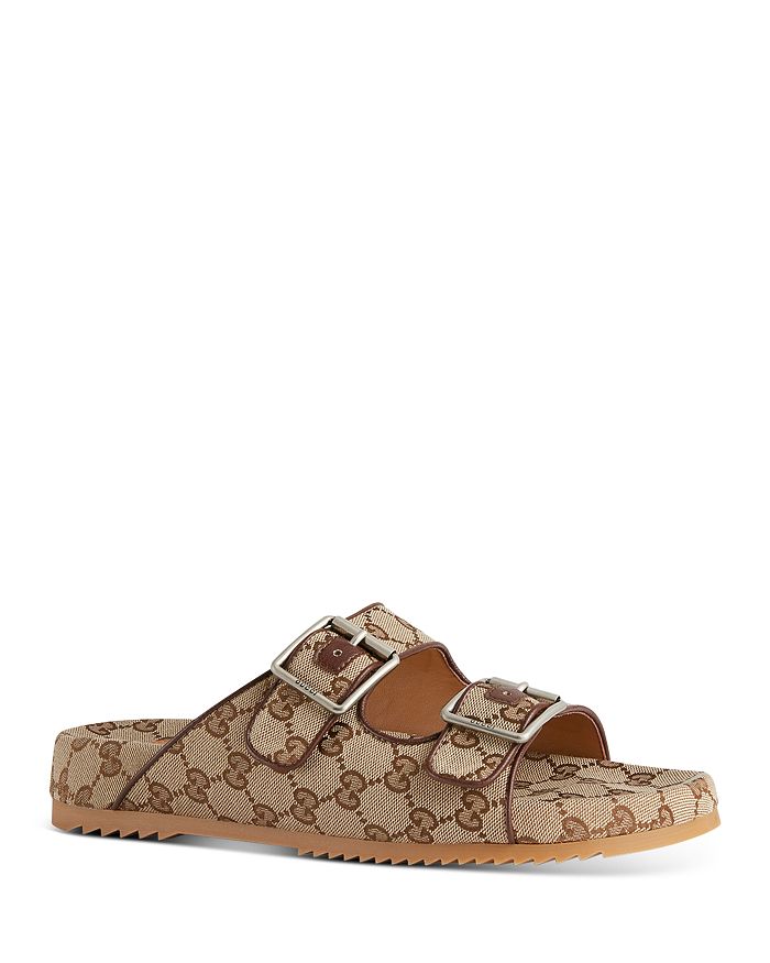 GUCCI GG SUPREME Men's Sideline Canvas Slide Sandals