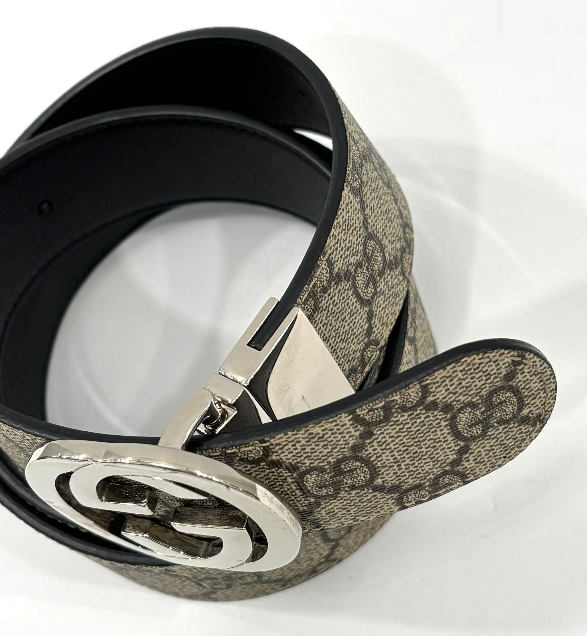 GUCCI GG SUPREME MONOGRAM INTERLOCKING G BELT