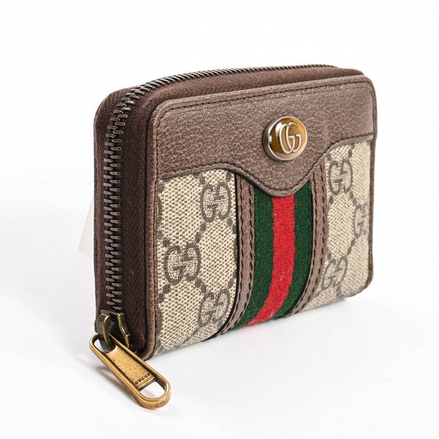 GUCCI GG SUPREME OPHIDIA SMALL ZIP AROUND WALLET