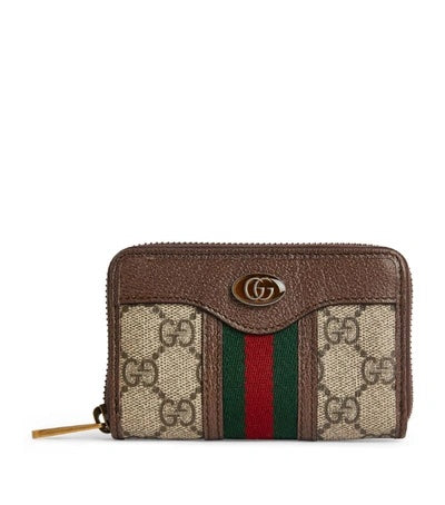 GUCCI GG SUPREME OPHIDIA SMALL ZIP AROUND WALLET
