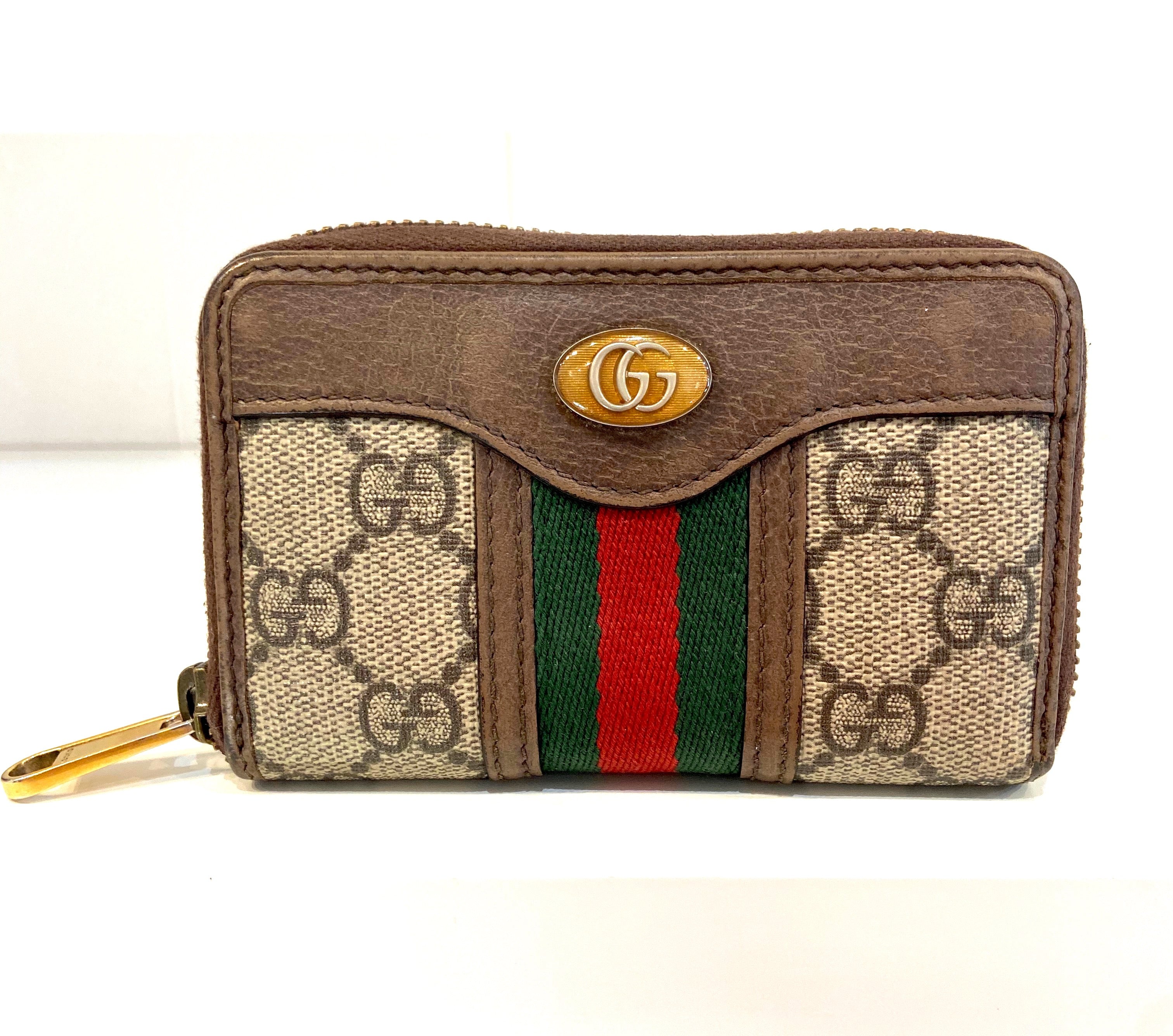 GUCCI GG SUPREME OPHIDIA SMALL ZIP AROUND WALLET