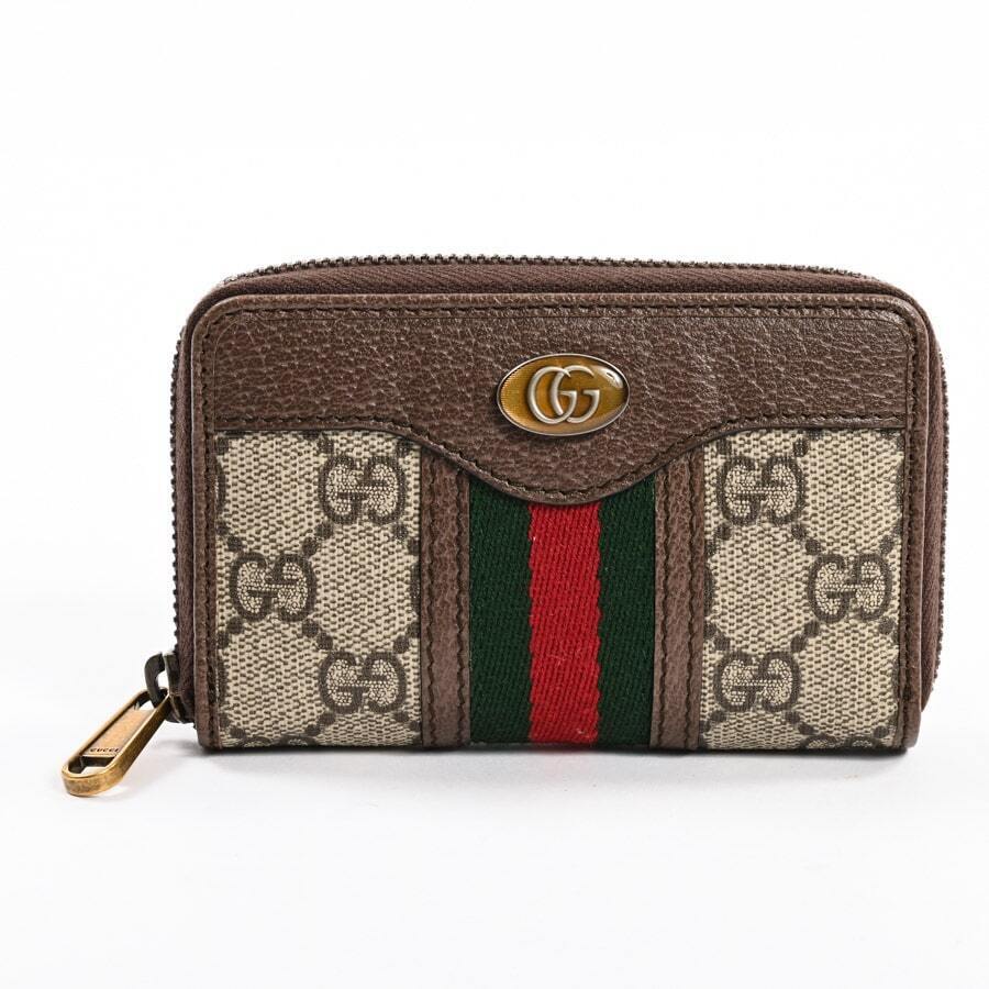 GUCCI GG SUPREME OPHIDIA SMALL ZIP AROUND WALLET