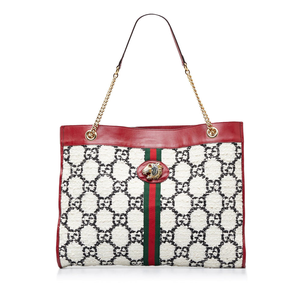 Gucci GG Tweed Rajah Web Tote (SHG-P1EybE)